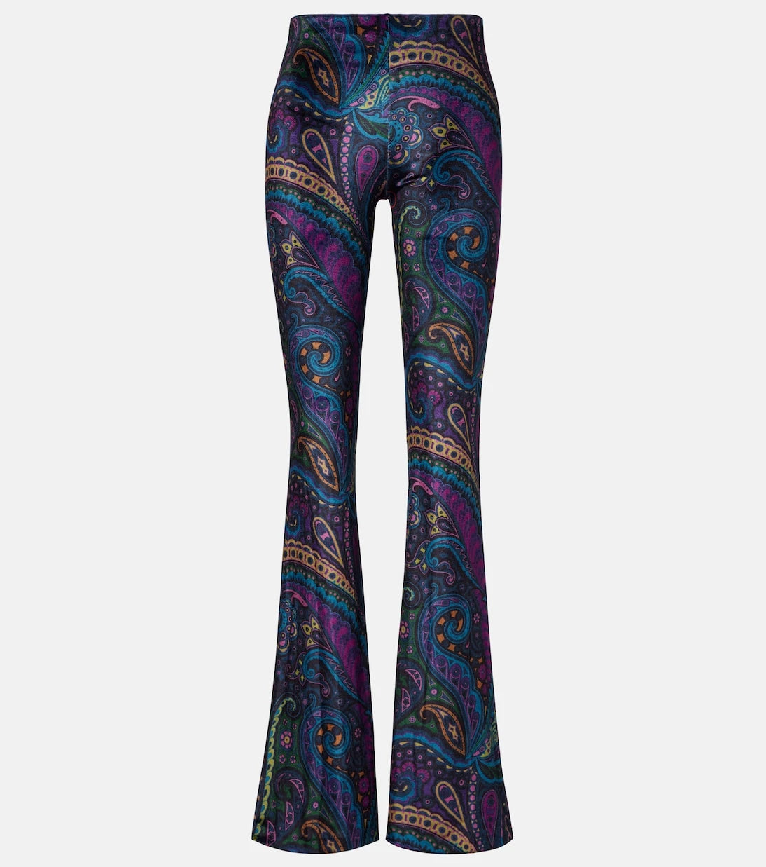 Etro - Desenli yüksek belli kadife boru paça pantolon