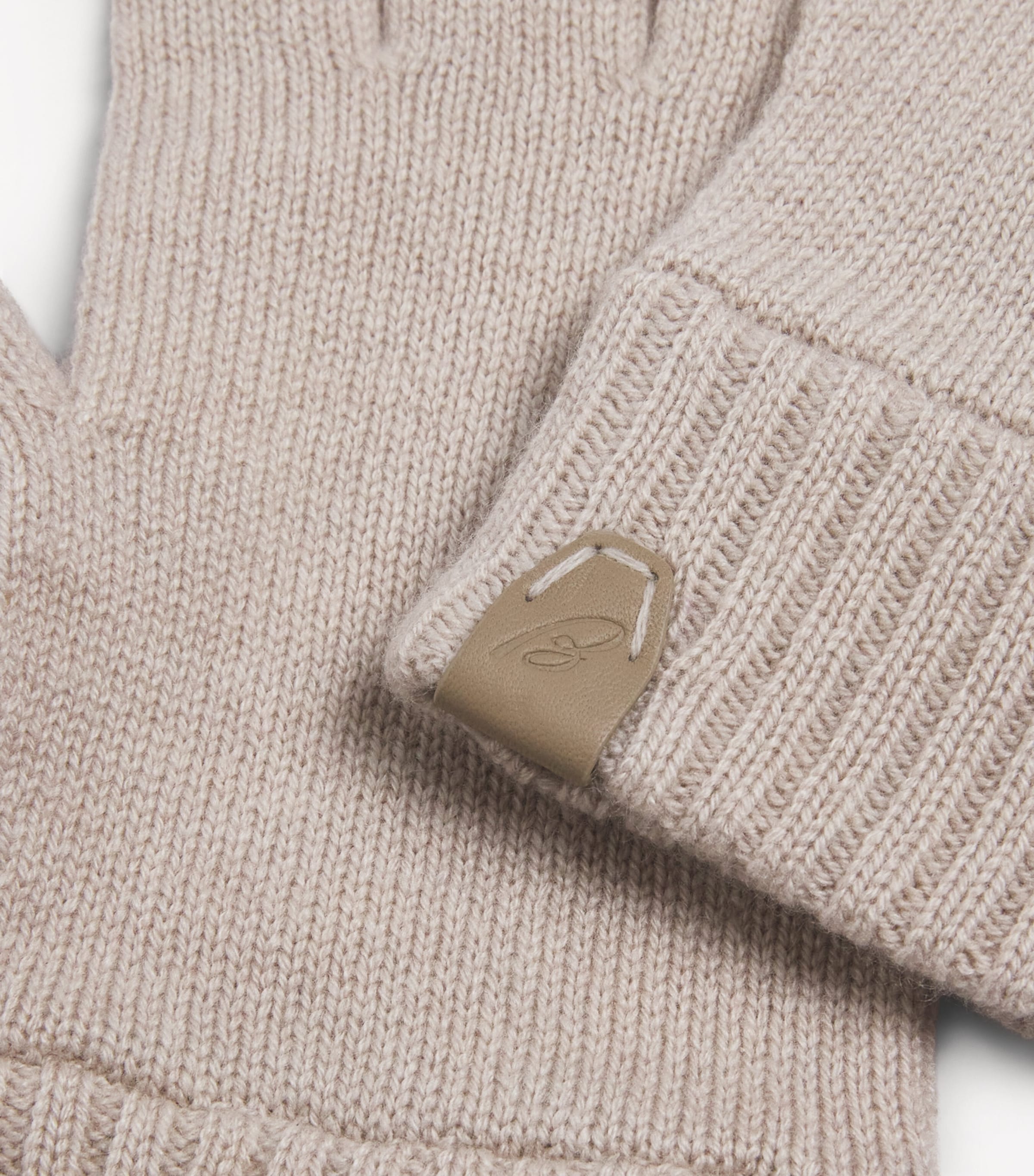 Cashmere Leather-Detail Gloves