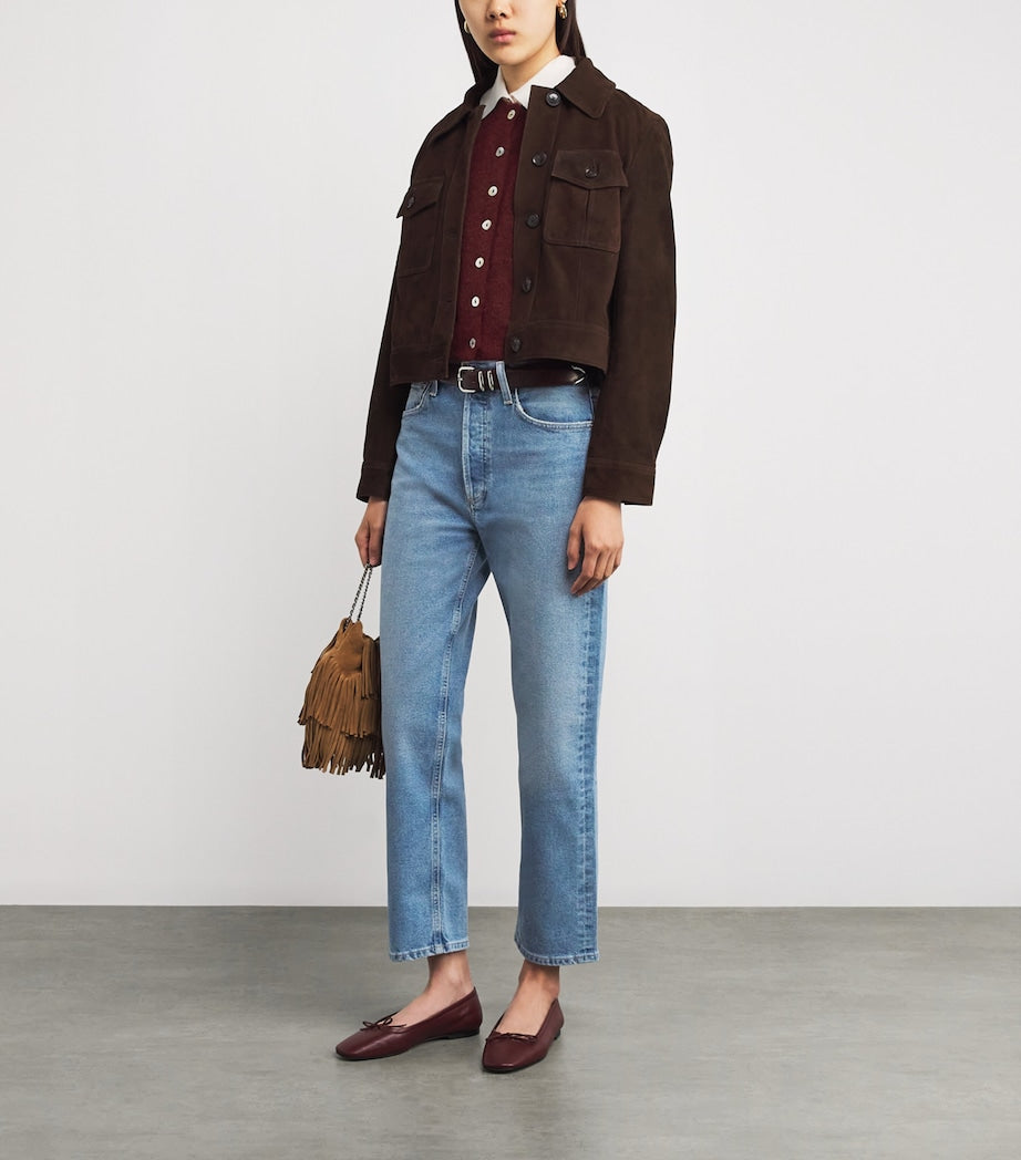 Citizens of Humanity Blue High-Waist Delfina Straight Jeans