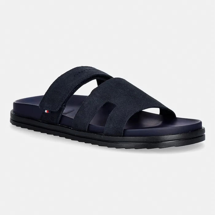 Tommy Hilfiger чехли мъжки от велур ADJUSTABLE PREMIUM SUEDE SANDAL