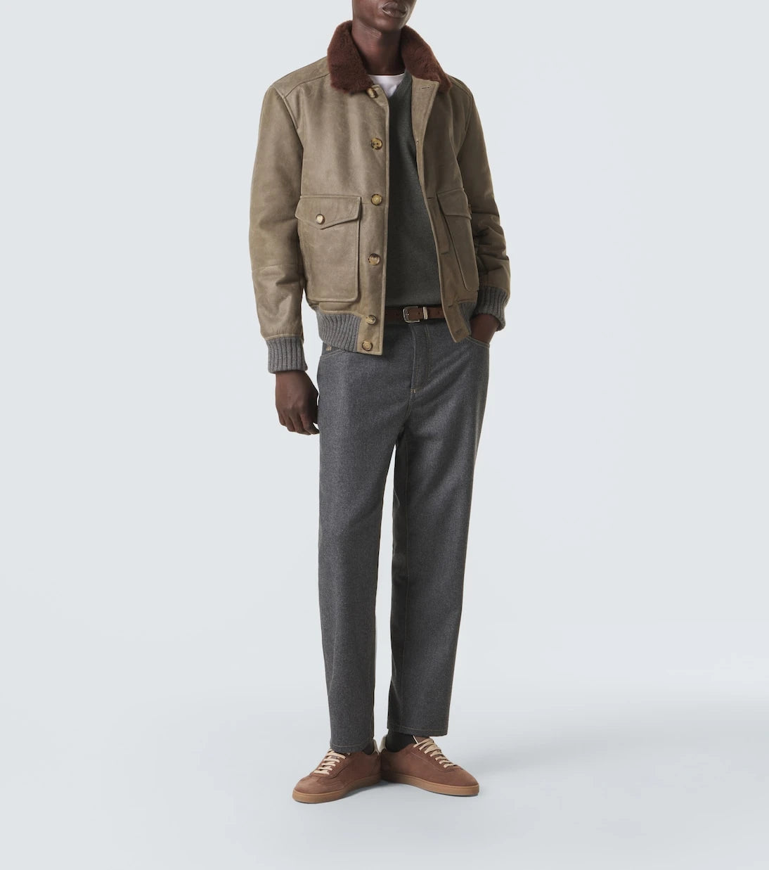 Brunello Cucinelli - Virgin wool flannel straight pants