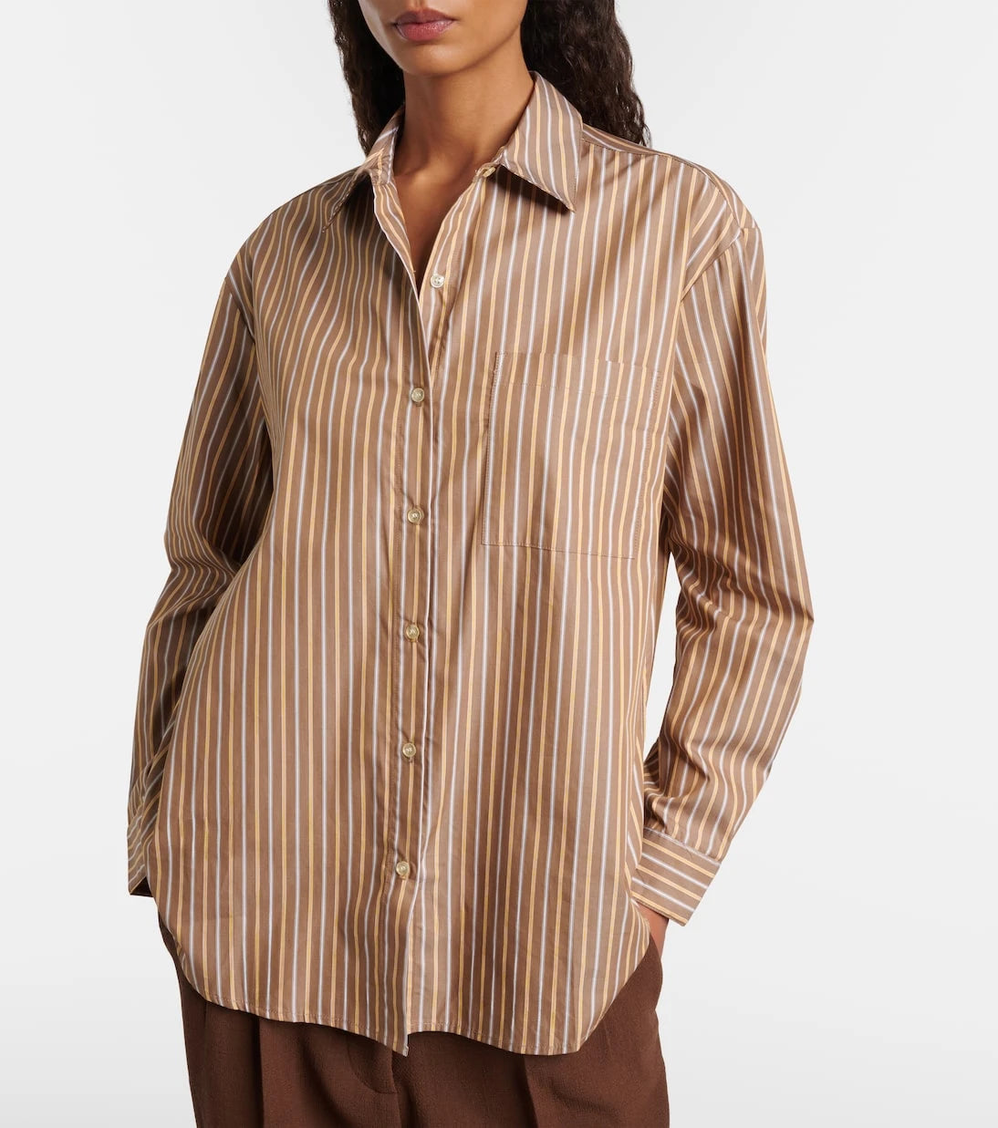 Leset - Yoshi striped cotton-blend twill shirt