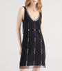 Prada Black Tulle Embellished Mini Dress