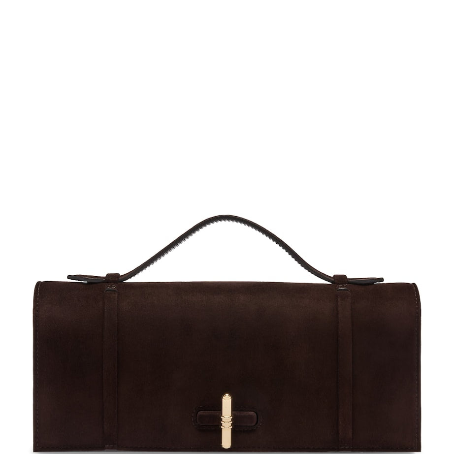 Suede May Clutch Bag EBONY