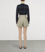 McQueen Brown Cotton Pleated Shorts