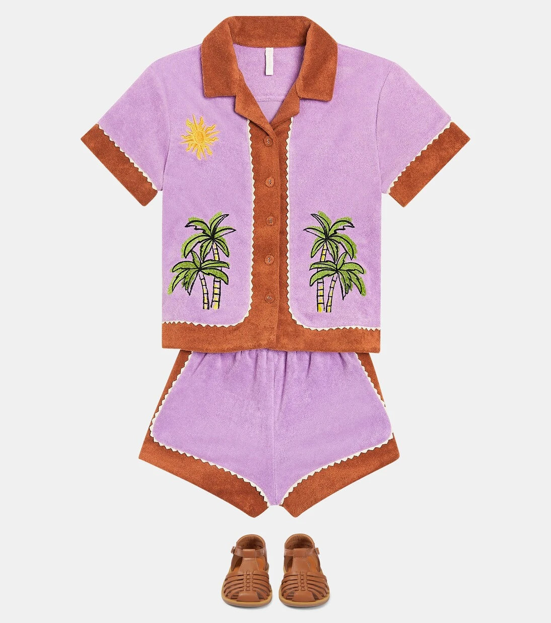 Zimmermann Kids - August colorblocked terry shorts