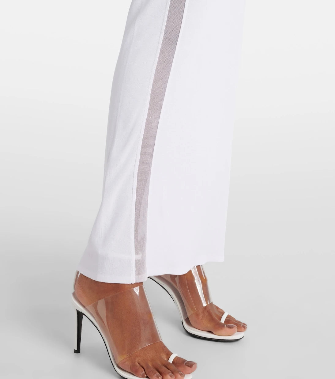 Alaïa - Mesh-trimmed maxi dress