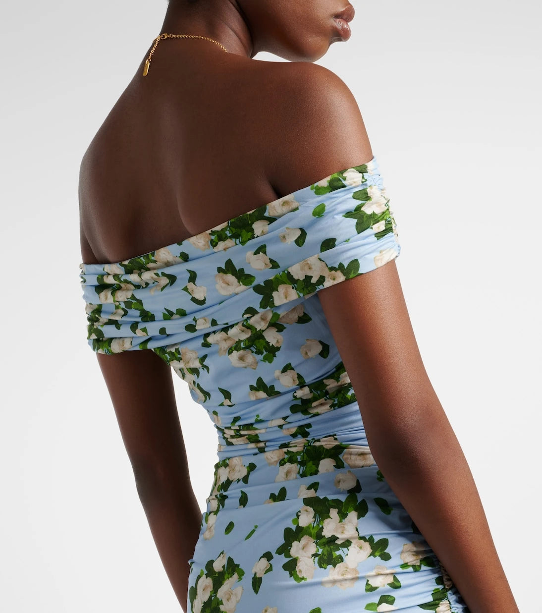 Carolina Herrera - Floral ruched jersey midi dress