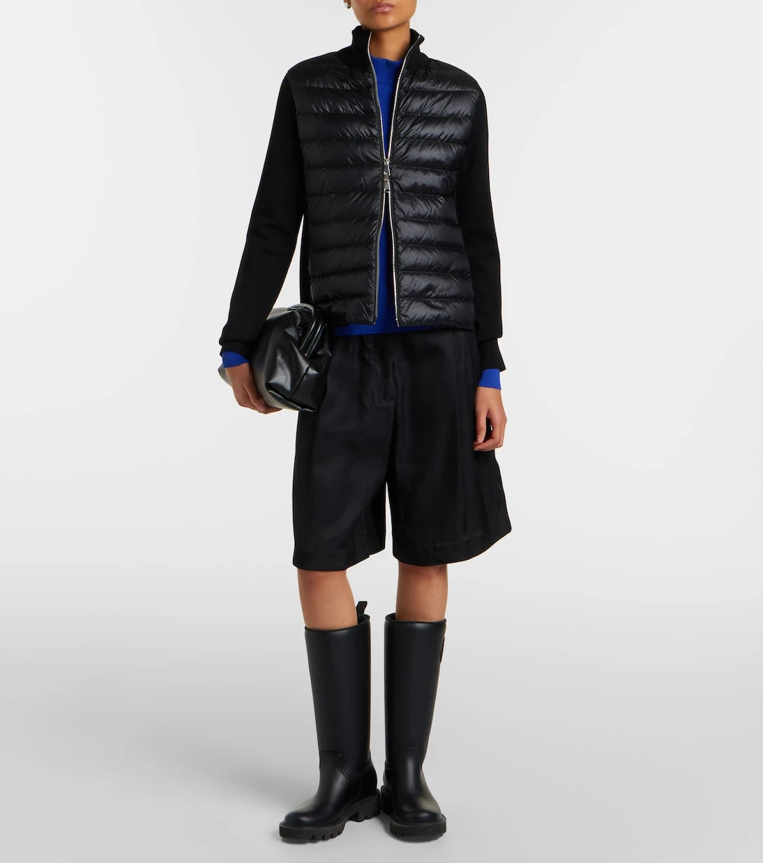 Moncler - Down-paneled virgin wool cardigan