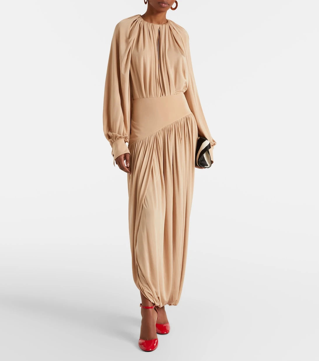 Ferragamo - Draped jersey maxi skirt
