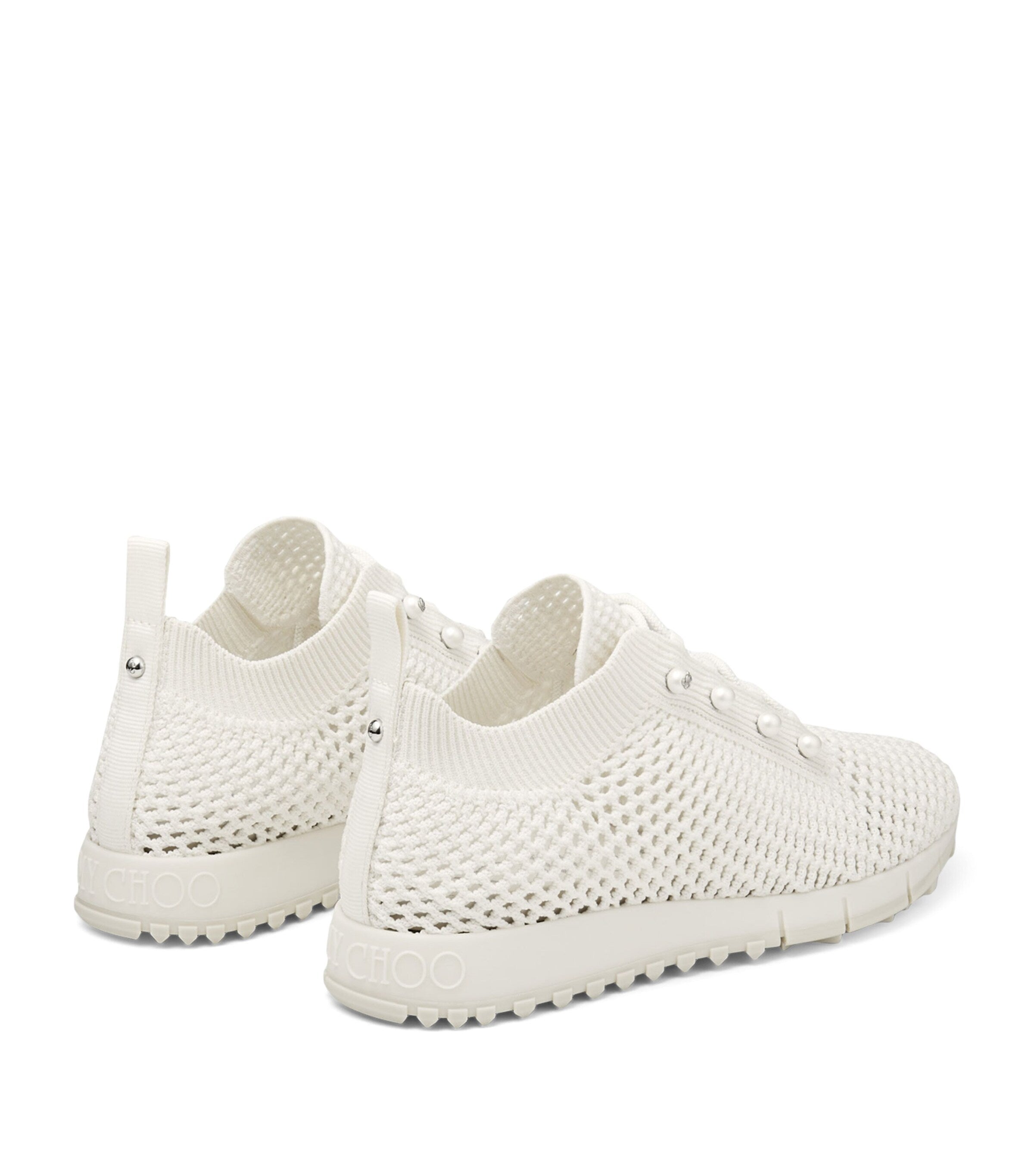 White Embellished Veles Sneakers