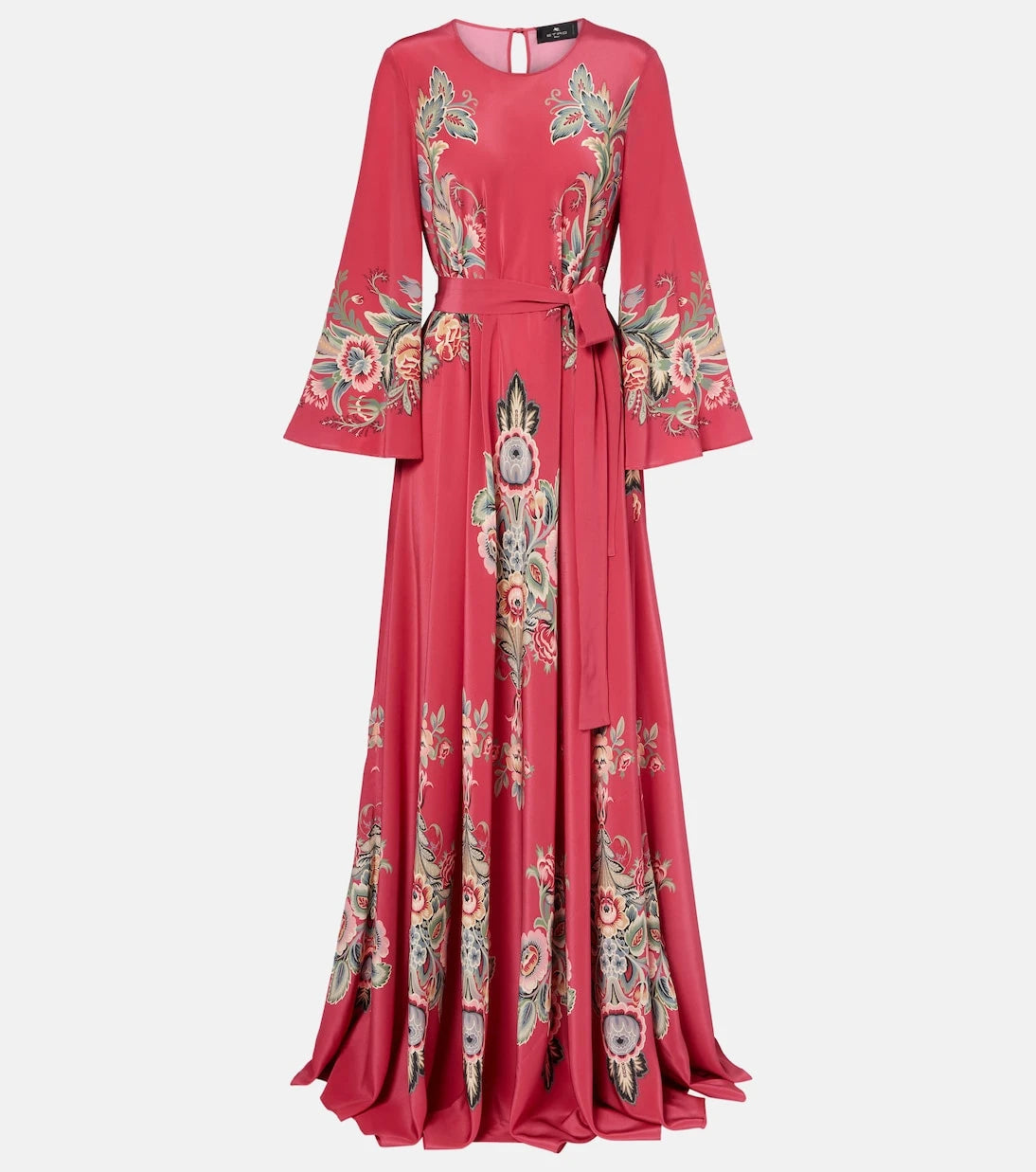 Etro - Belted printed silk maxi dress
