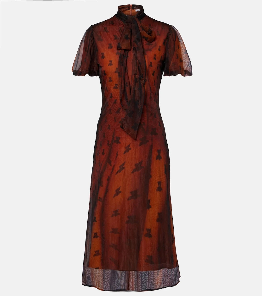 Acne Studios - Bow-detail printed sheer midi dress