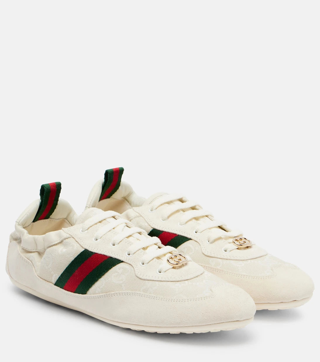 Gucci - حذاء سنيكرز كانفاس "غوتشي شيفت" بحواف من الشمواه