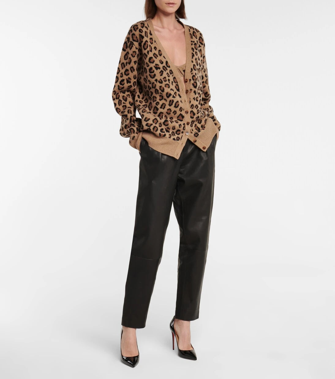 Khaite - Eda cheetah-print cashmere bralette