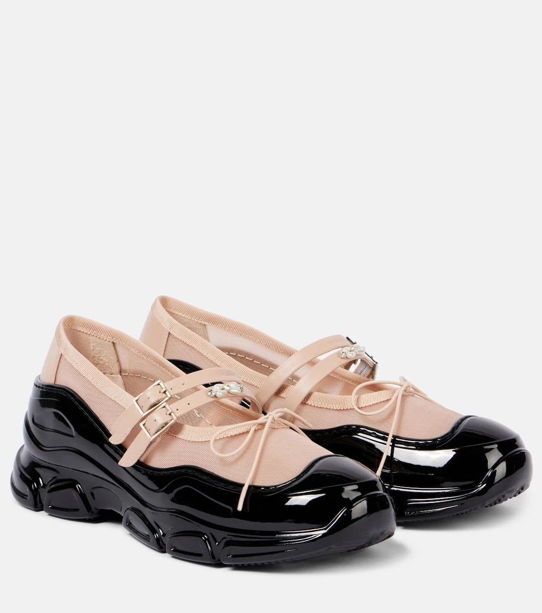 Simone Rocha - Tracker leather-trimmed Mary Jane flats