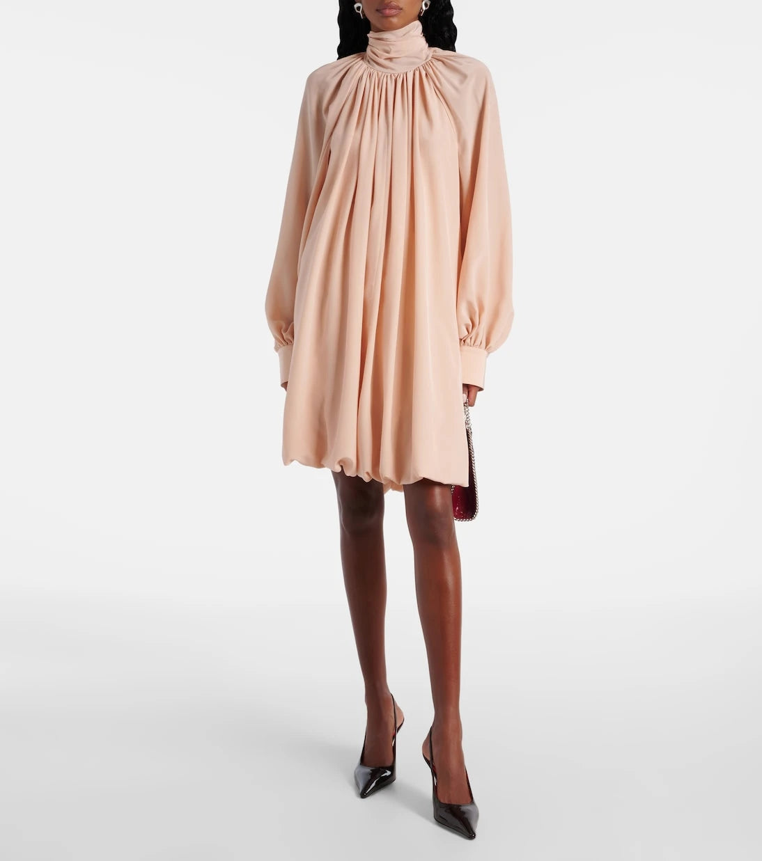 Stella McCartney - Gathered open-back silk chiffon minidress