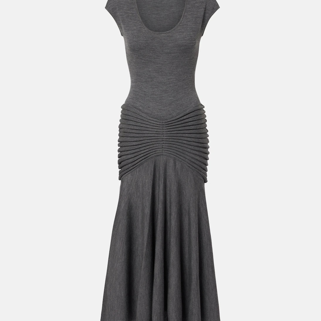 Alaïa - Knitted pleated wool midi dress