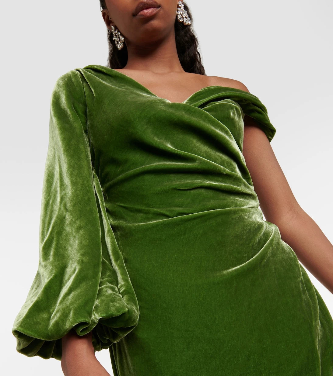 Costarellos - Rubinia silk-blend velvet gown
