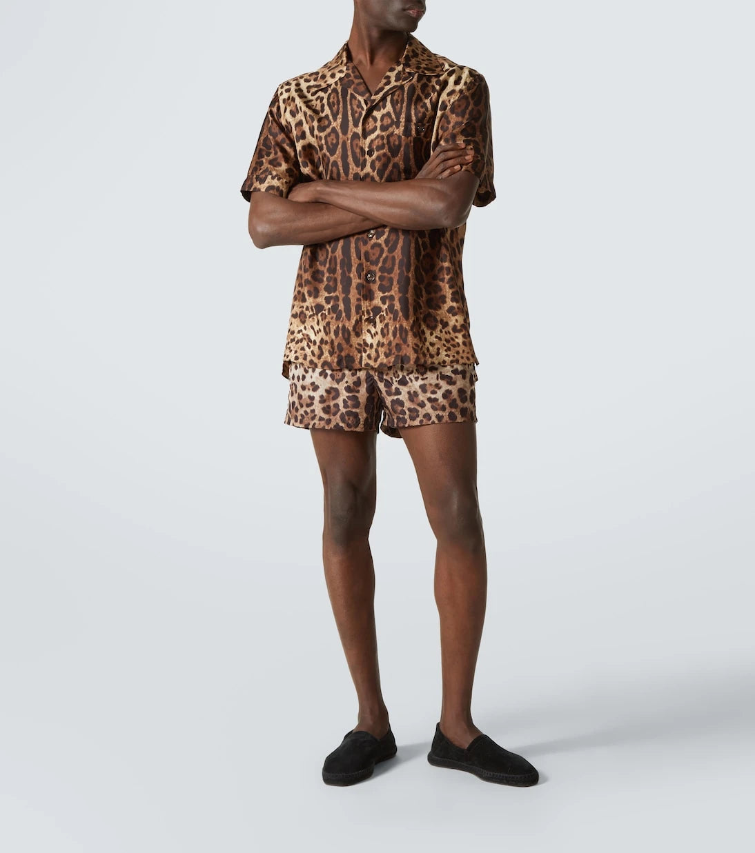 Dolce&Gabbana - Leopard-print silk bowling shirt