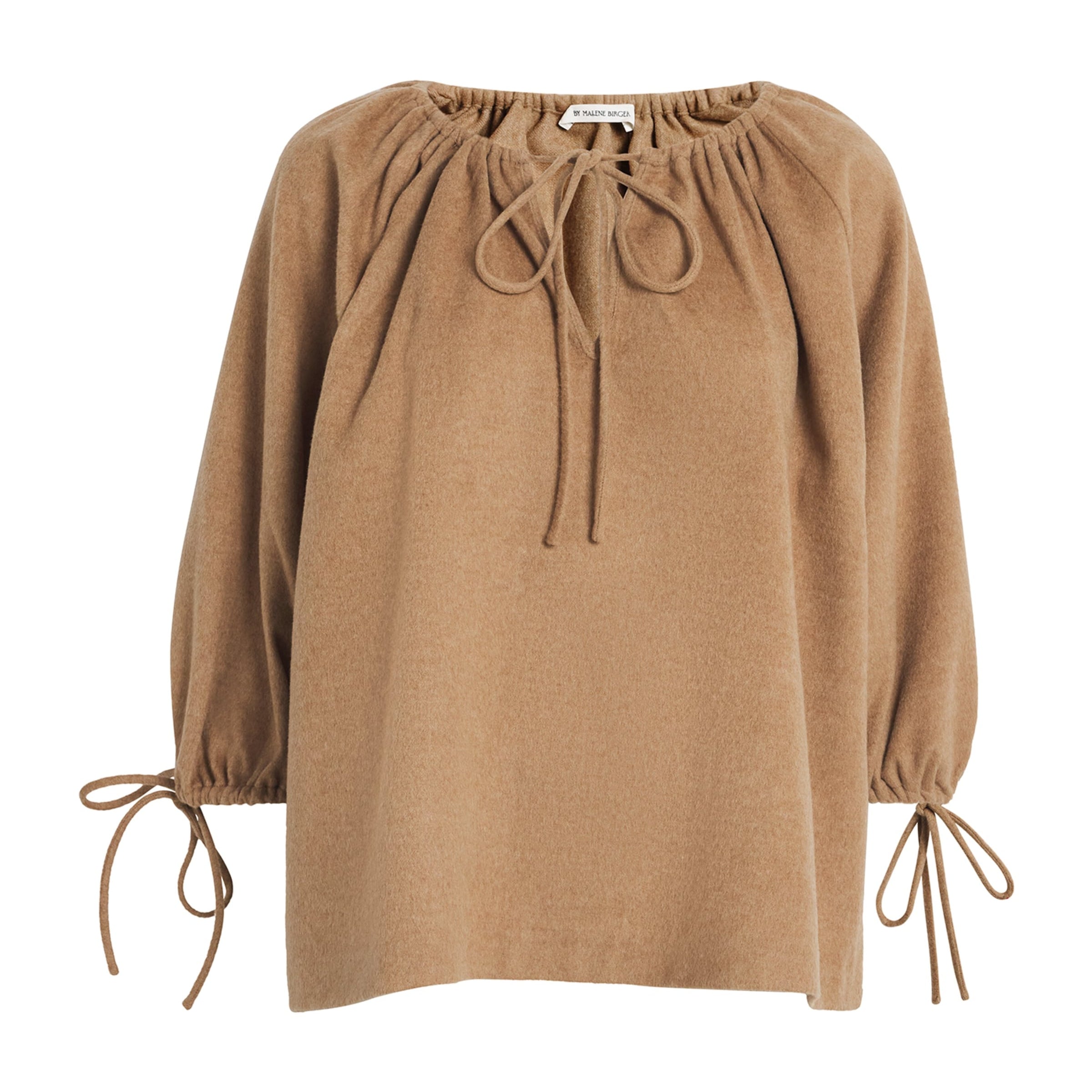 Beige Wool-Silk-Cashmere Lilyrose Blouse