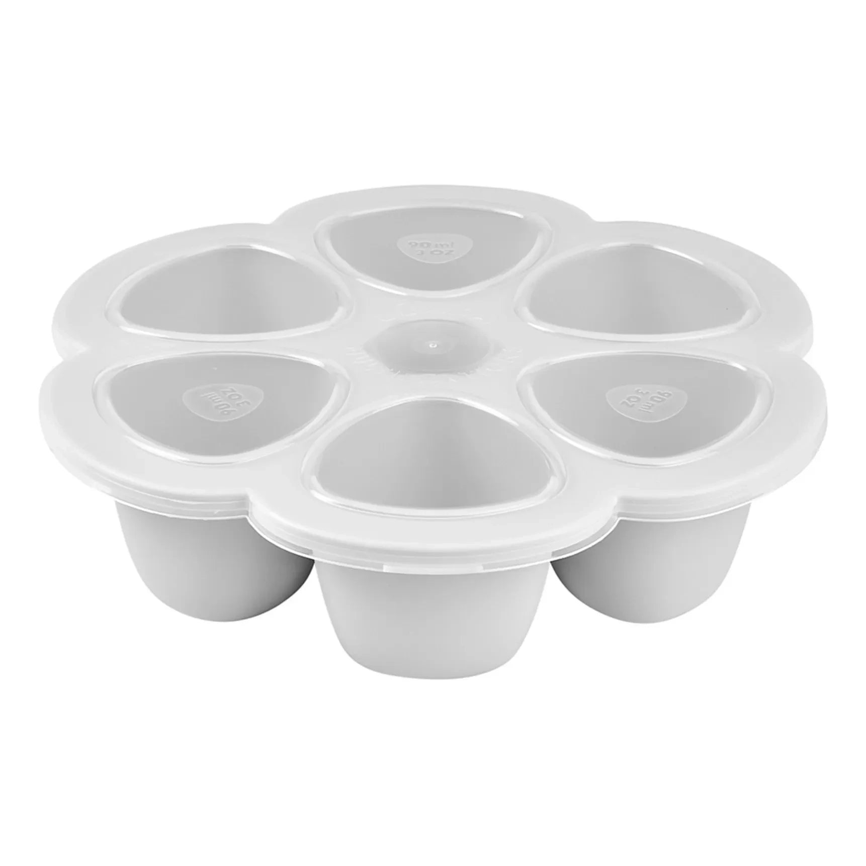 Béaba - Silicone Baby Food Mould - 6 x 90ml | Light grey