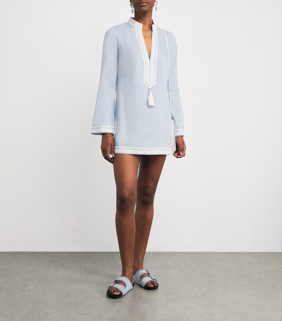 Tory Burch Blue Tassel-Detail Tunic Dress