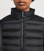 Moncler Black Down Wool-Trim Panelled Cardigan