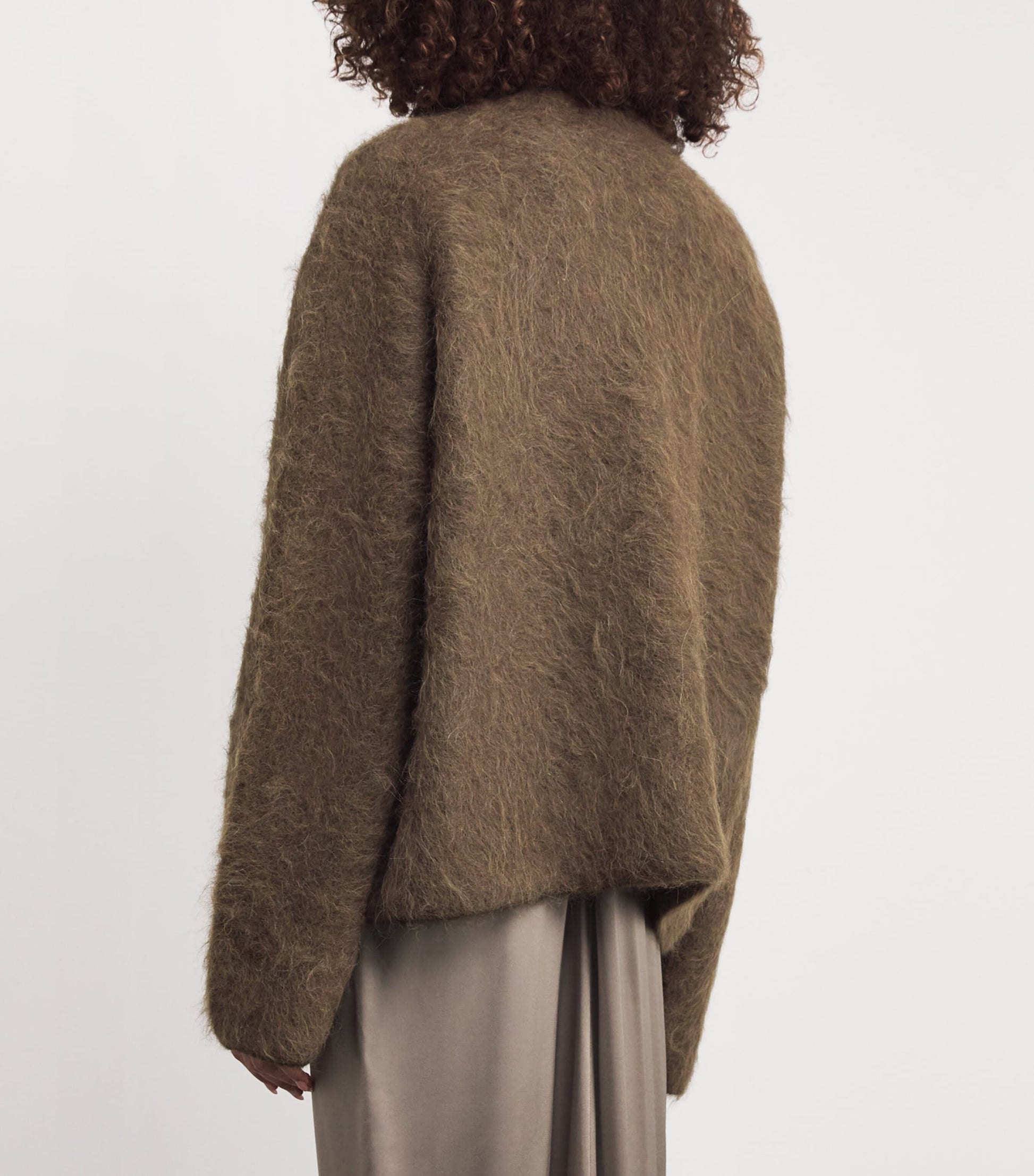 Brown Brushed Alpaca-Blend Sweater