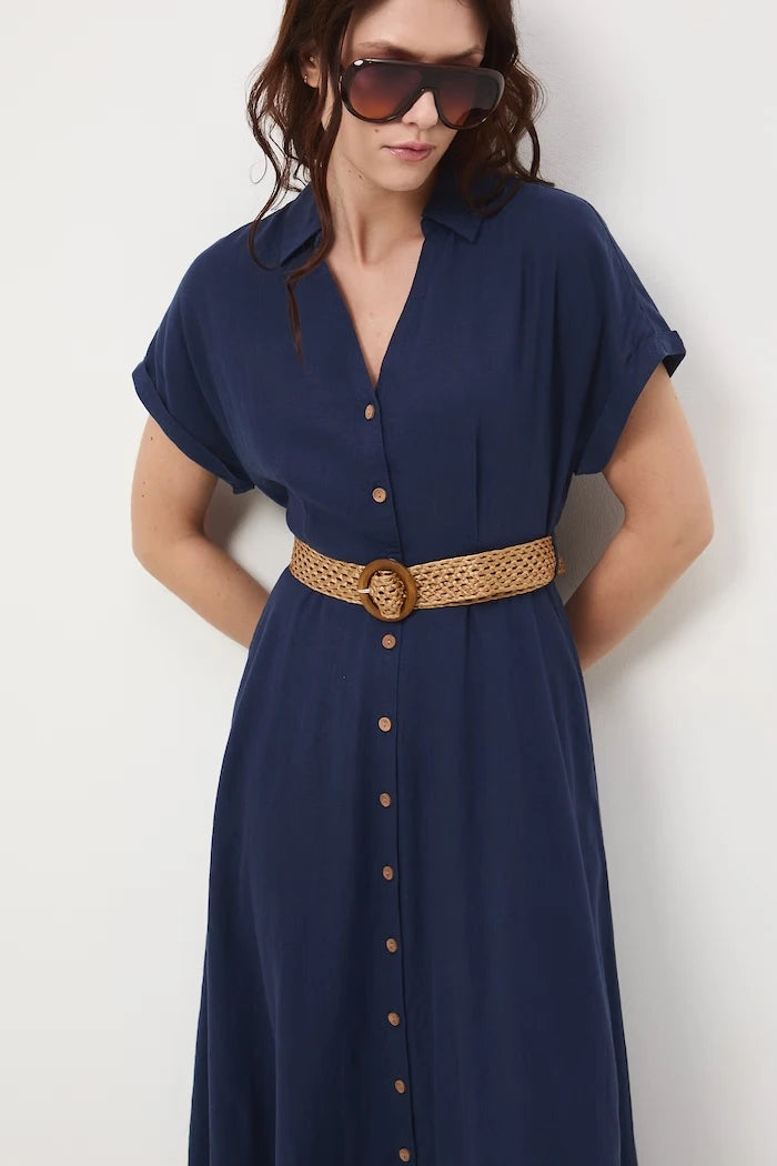 Medicine Keten A Kesim Elbise
