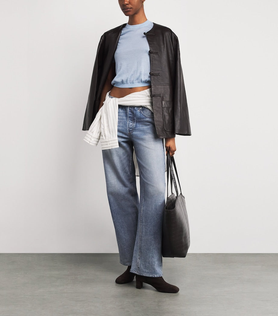 Rag & Bone Blue Miramar Low-Rise Wide-Leg Jeans