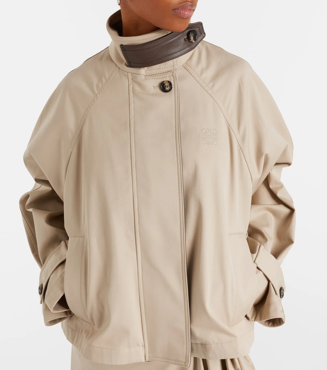 Loewe - Leather-trimmed cotton and silk jacket