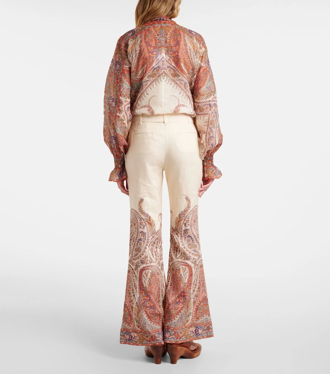 Zimmermann - Paisley linen flared pants