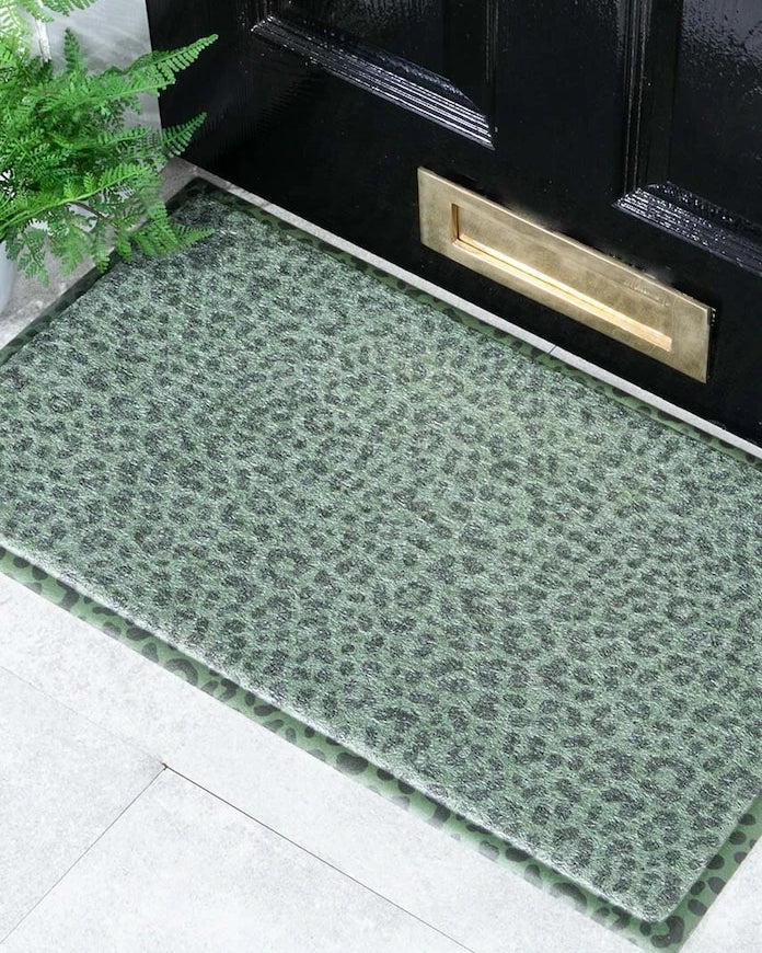 Artsy Doormats Green Leopard Paspas