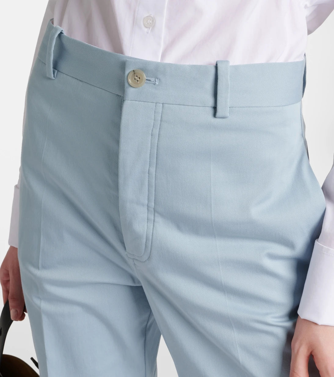Plan C - High-rise cotton-blend flared pants