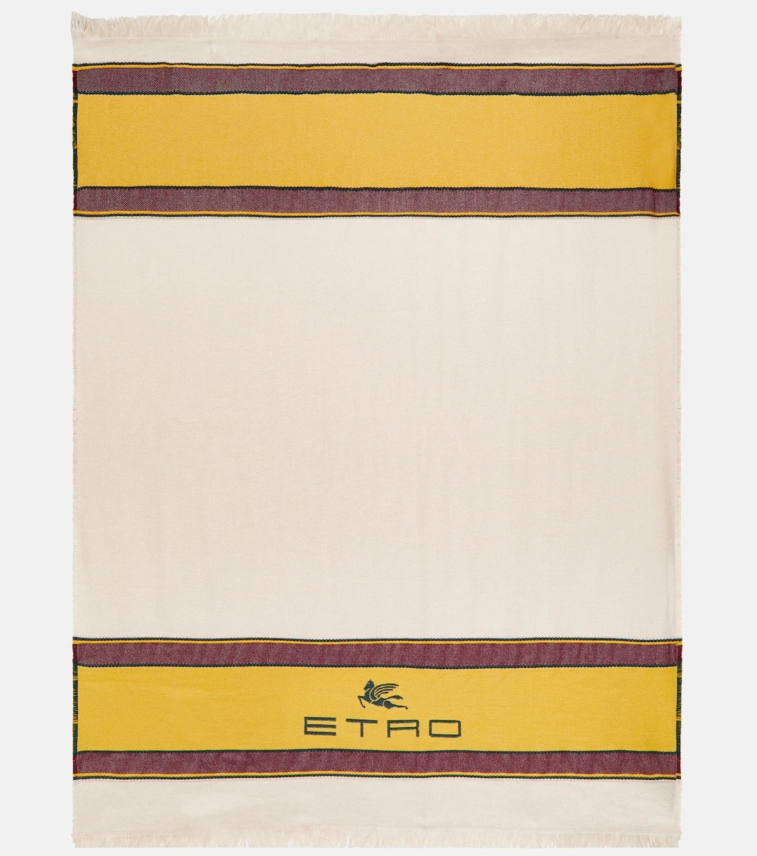 Etro - Logo embroidered wool and cashmere throw