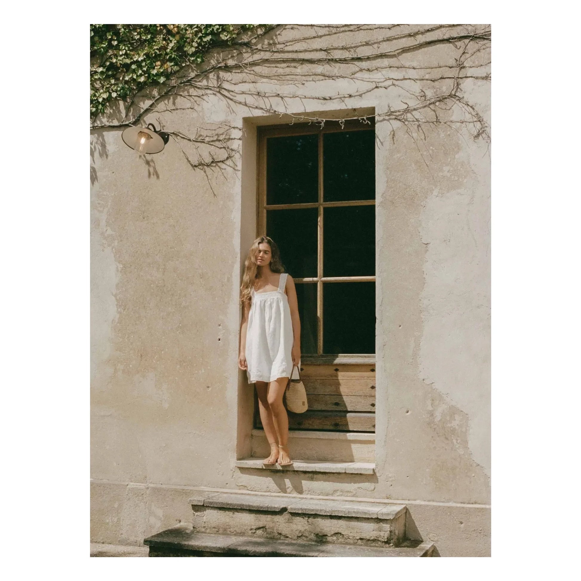 Peony - Embroidery dress | White