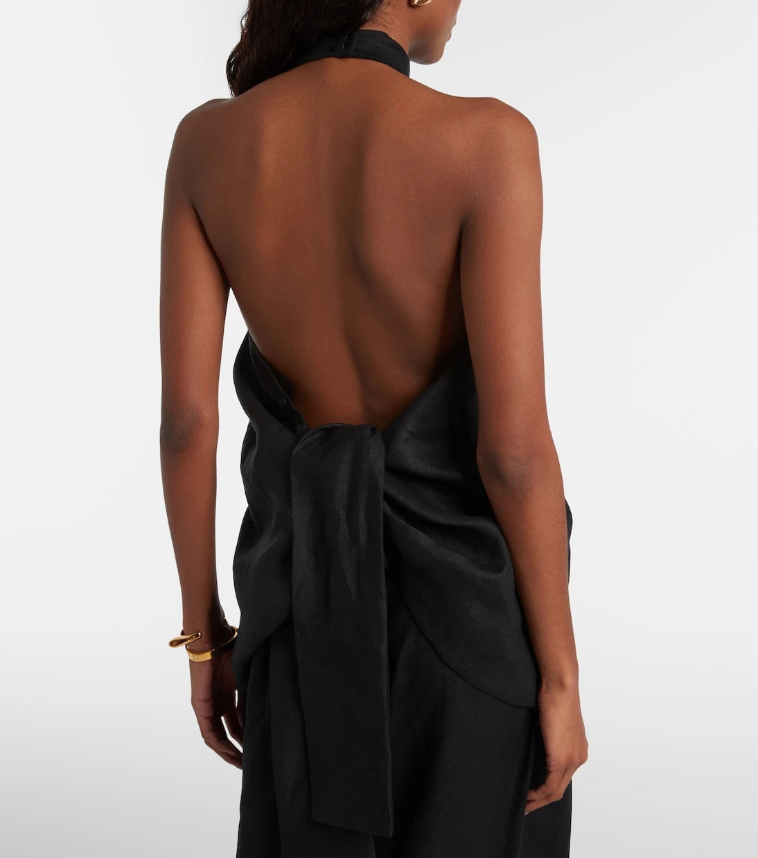 Faithfull - Biba embellished halterneck linen top