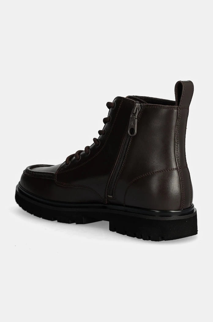 Кожени обувки Calvin Klein Jeans EVA BOOT MID LACEUP UNFORM DRESS