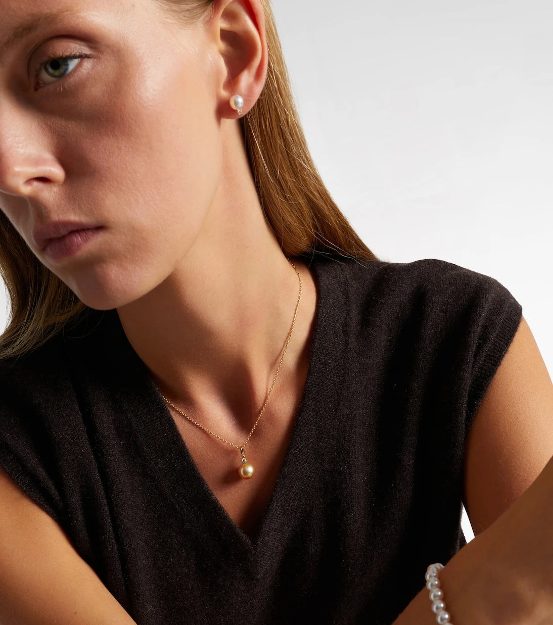 Mikimoto - 18kt gold necklace with pearl and diamond