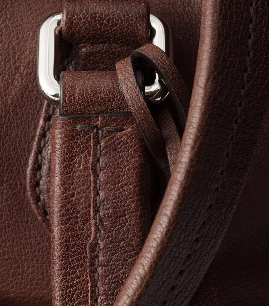 Large Washed Leather Shoulder Bag