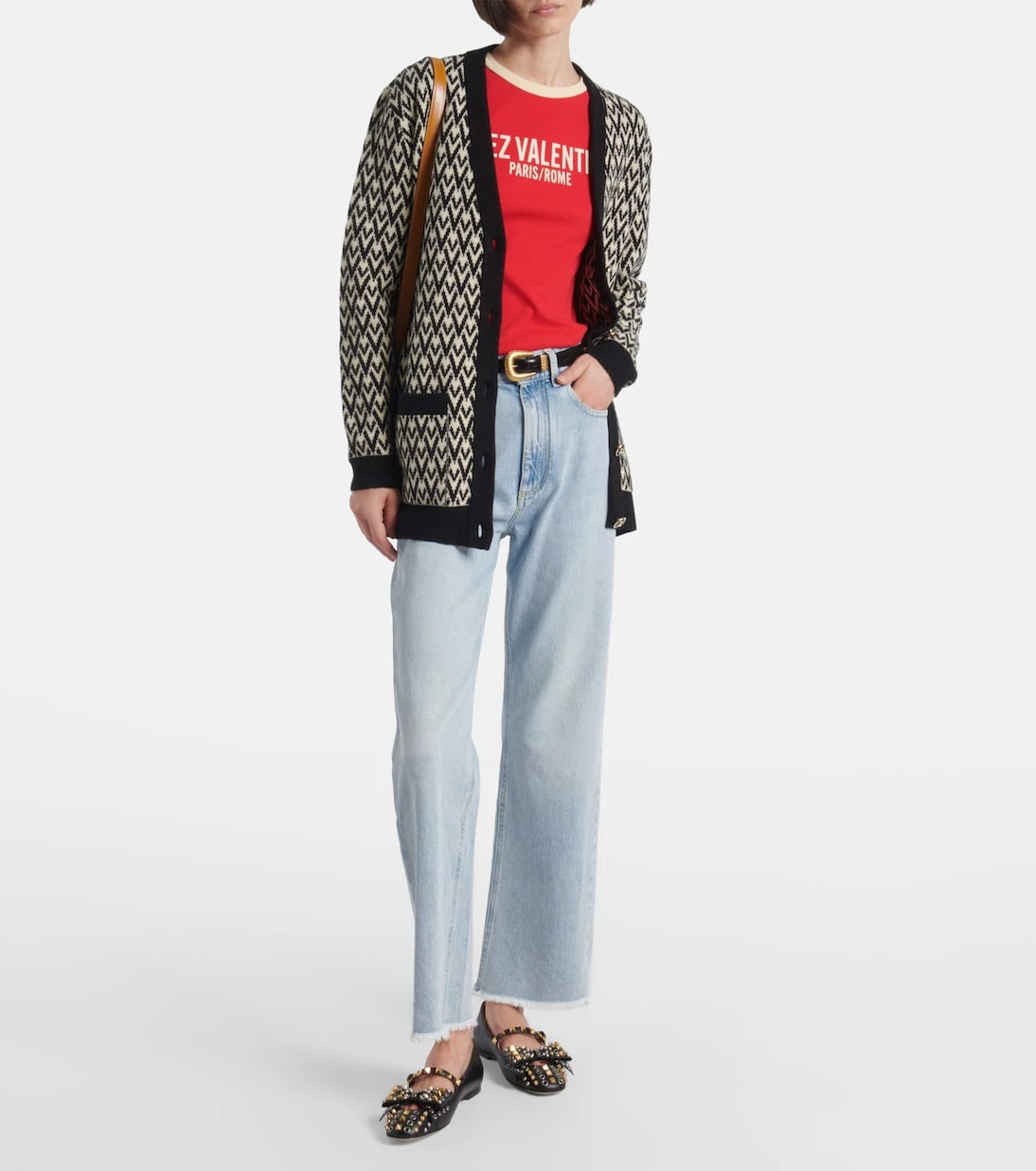 Valentino - Toute La V virgin wool jacquard cardigan