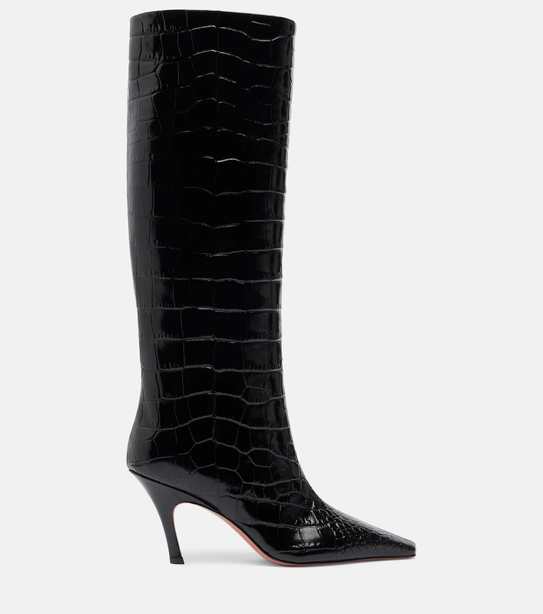 Amina Muaddi - Mona croc-effect leather knee-high boots