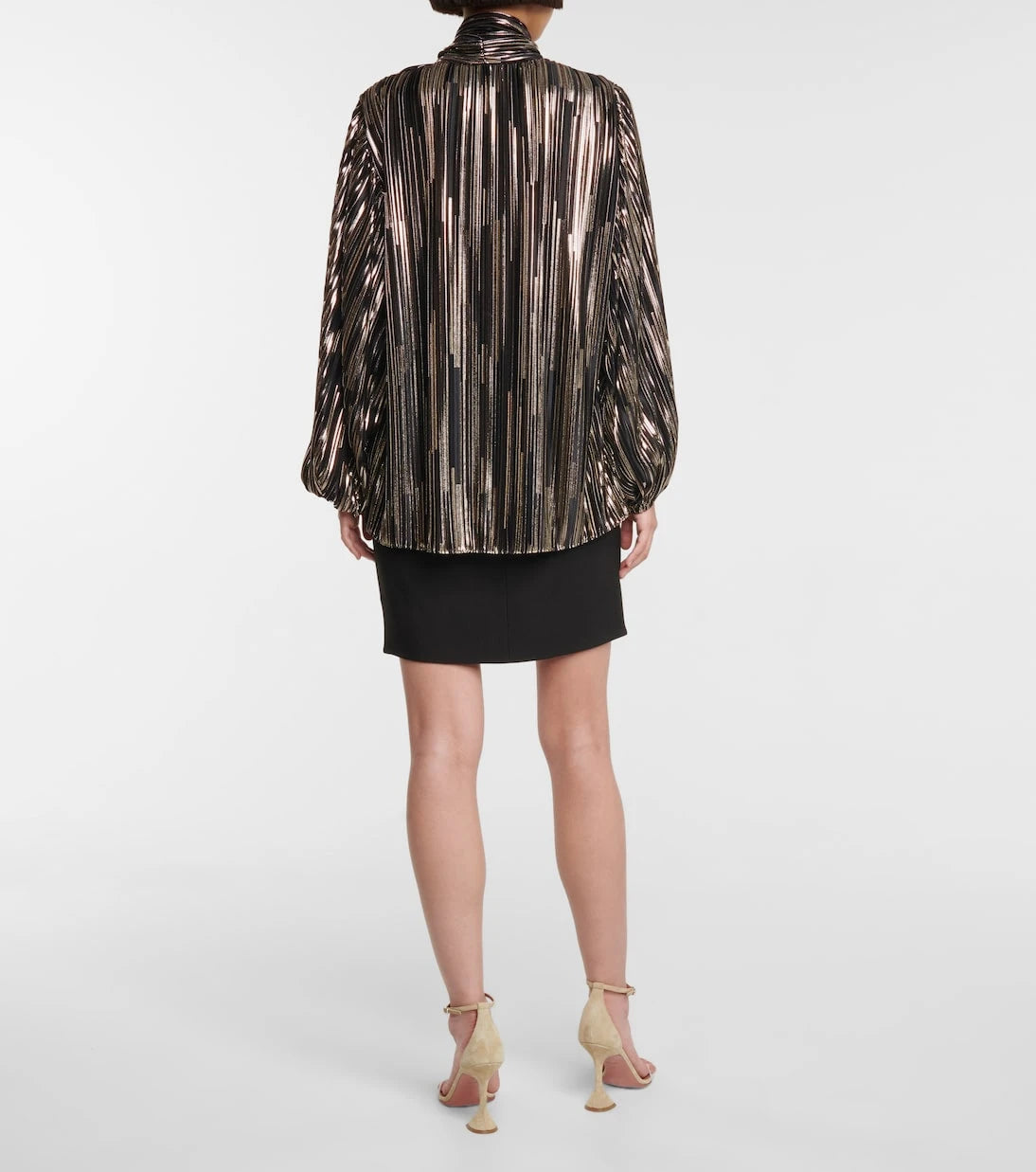 Alexandre Vauthier - Metallic tie-neck blouse