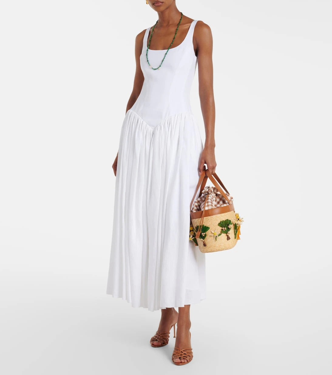 Aquazzura - Birdsong appliqué raffia tote bag