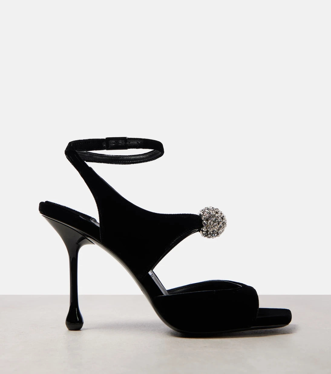 Jimmy Choo - Orb 95 embellished velvet sandals
