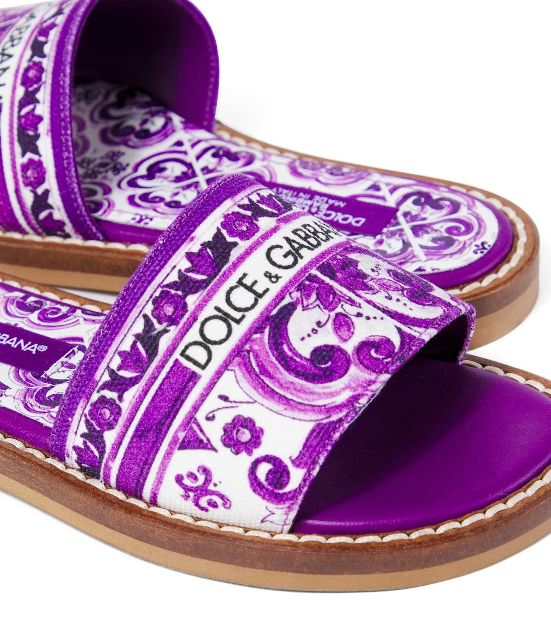 Dolce&Gabbana Kids - Majolica canvas slides