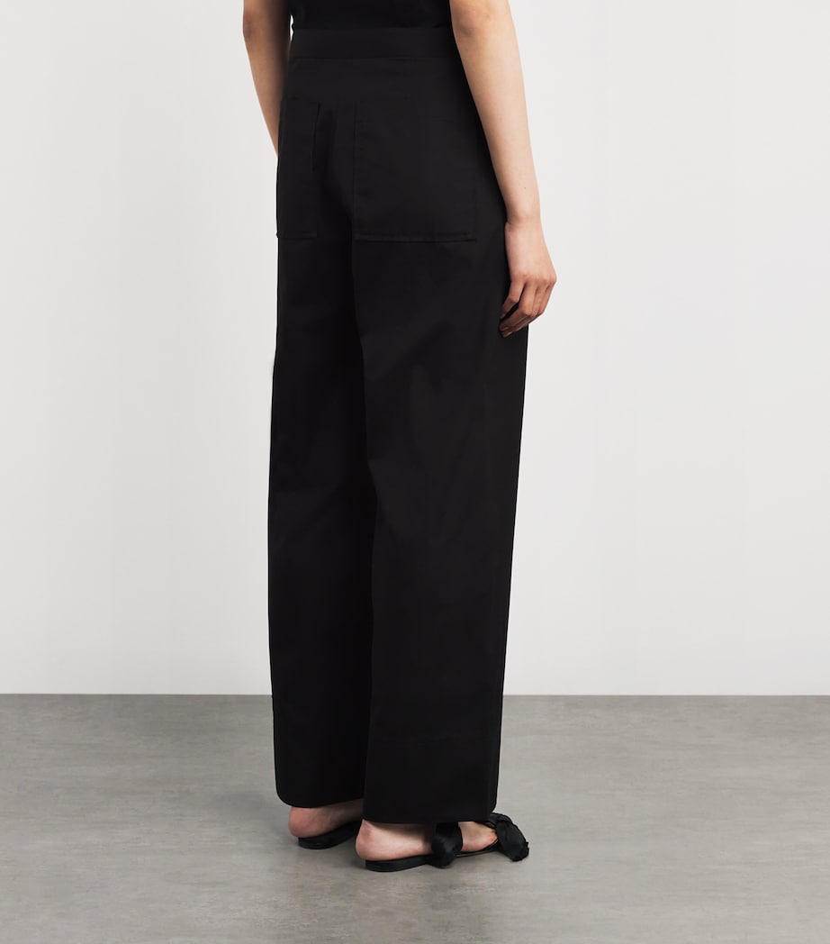 Toteme Black Organic Cotton Twisted Seam Trousers