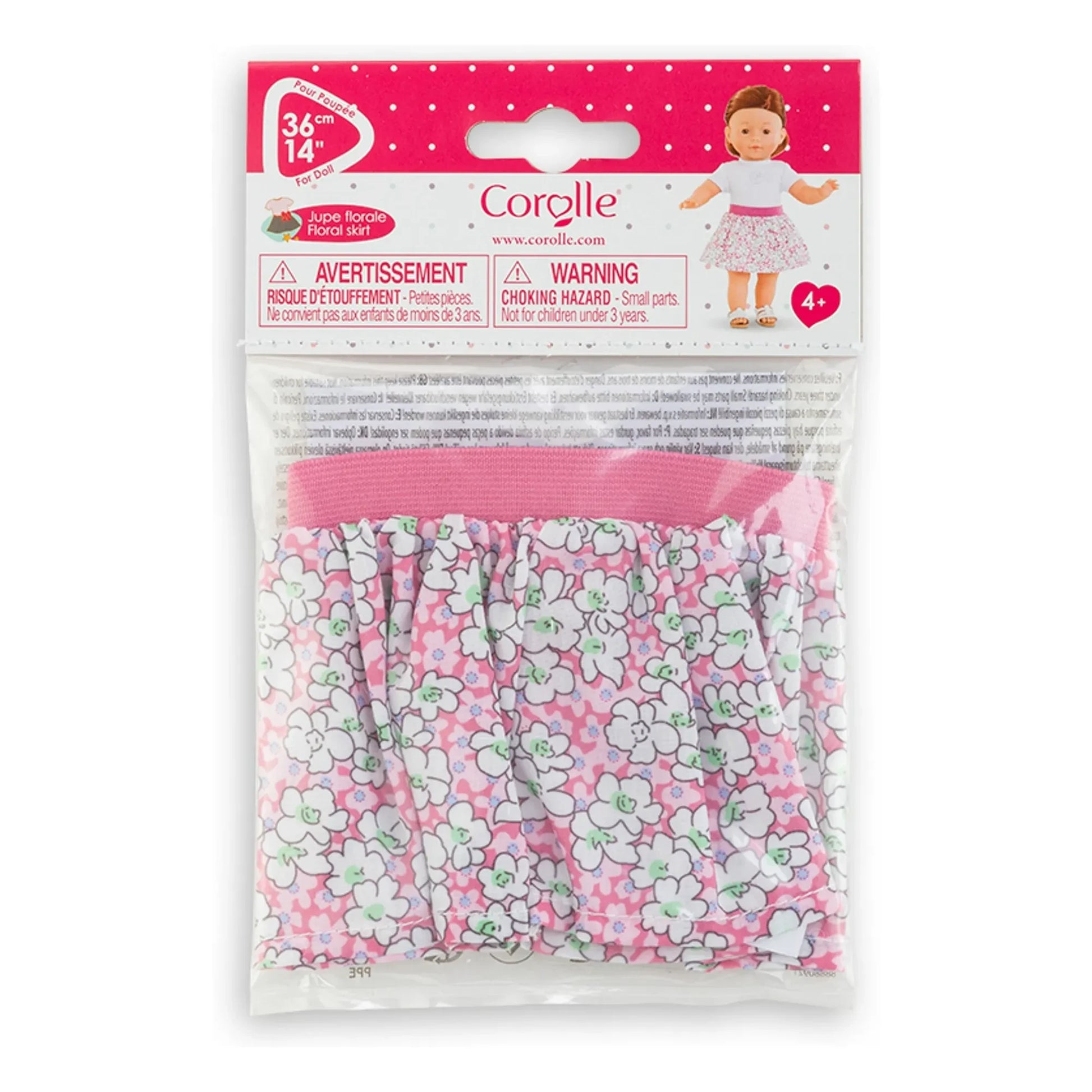 Corolle - Floral skirt for doll 36 cm | Pink