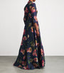 Carolina Herrera Navy Silk Floral Trench Gown